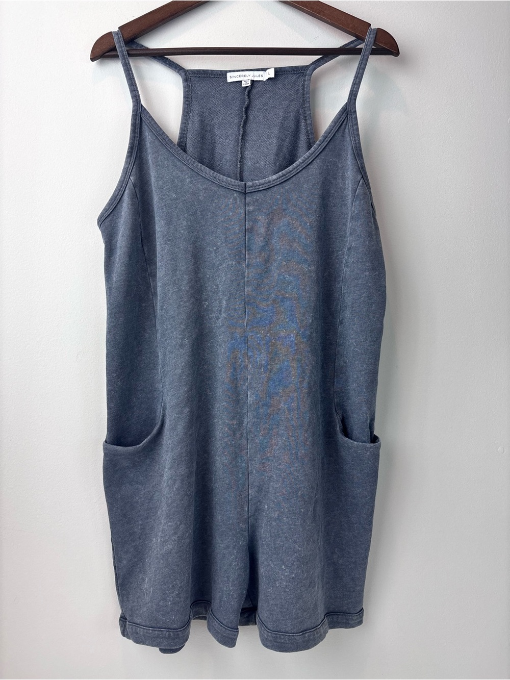 Sincerely Jules Washed Blue Romper Size L